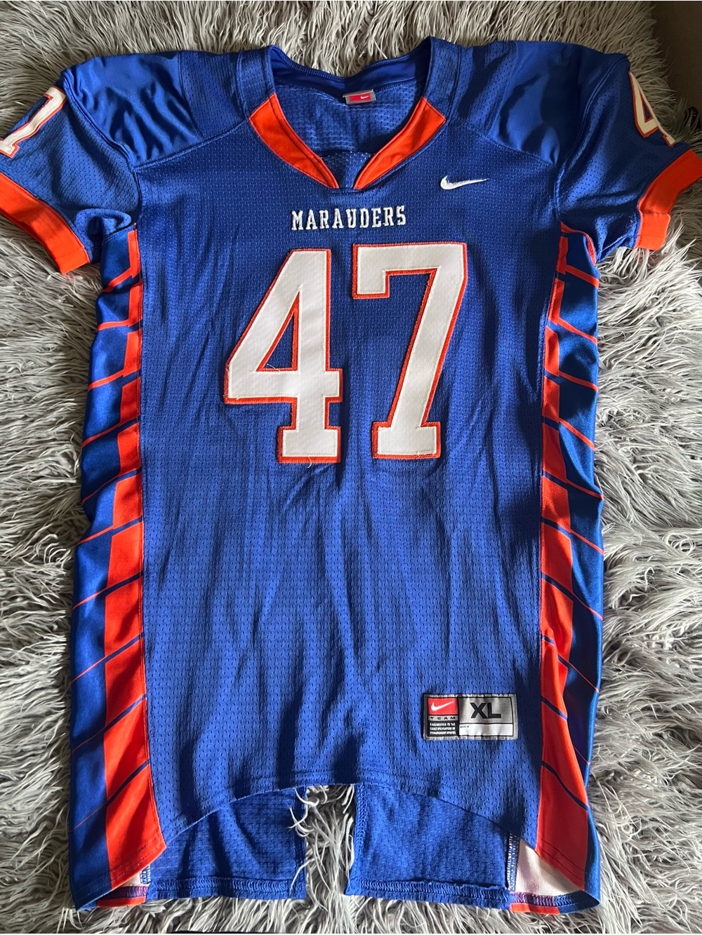 Nike Blue and Orange Team Football Jersey